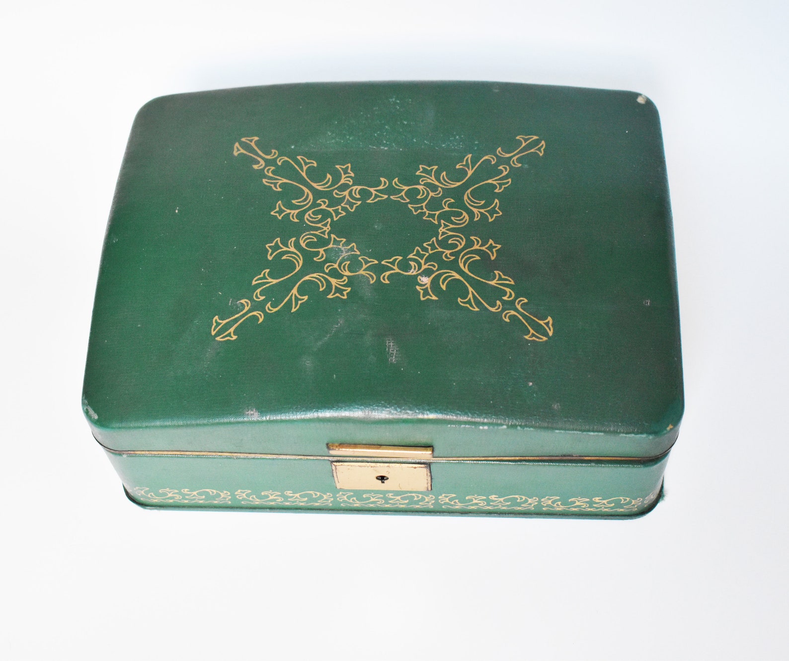 Farrington jewelry box emerald green jewelry box Mele style Etsy