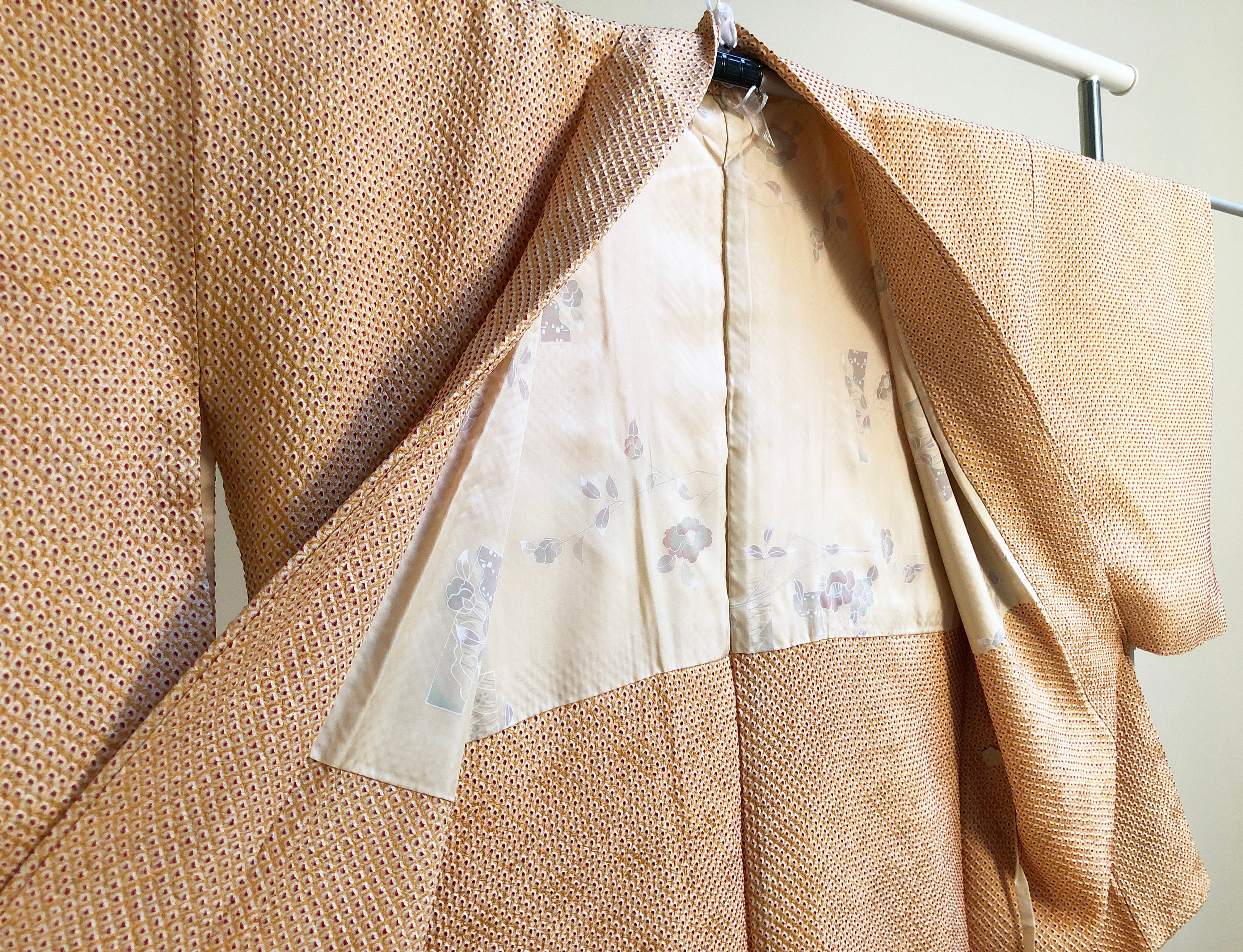 Short gold yellow kimono silk haori jacket authentic silk | Etsy