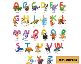 images Abc Fabric Panel etsy