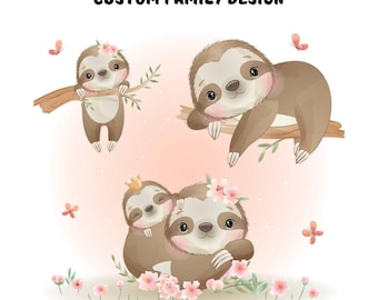 Faultier Baby Stoff Panel für Quilt, Faultier Kissenbezug Stoff