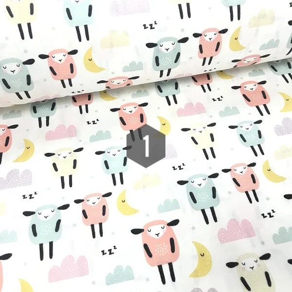 Sheep flannel fabric by the yard Soft flannel cotton fabric Etsy