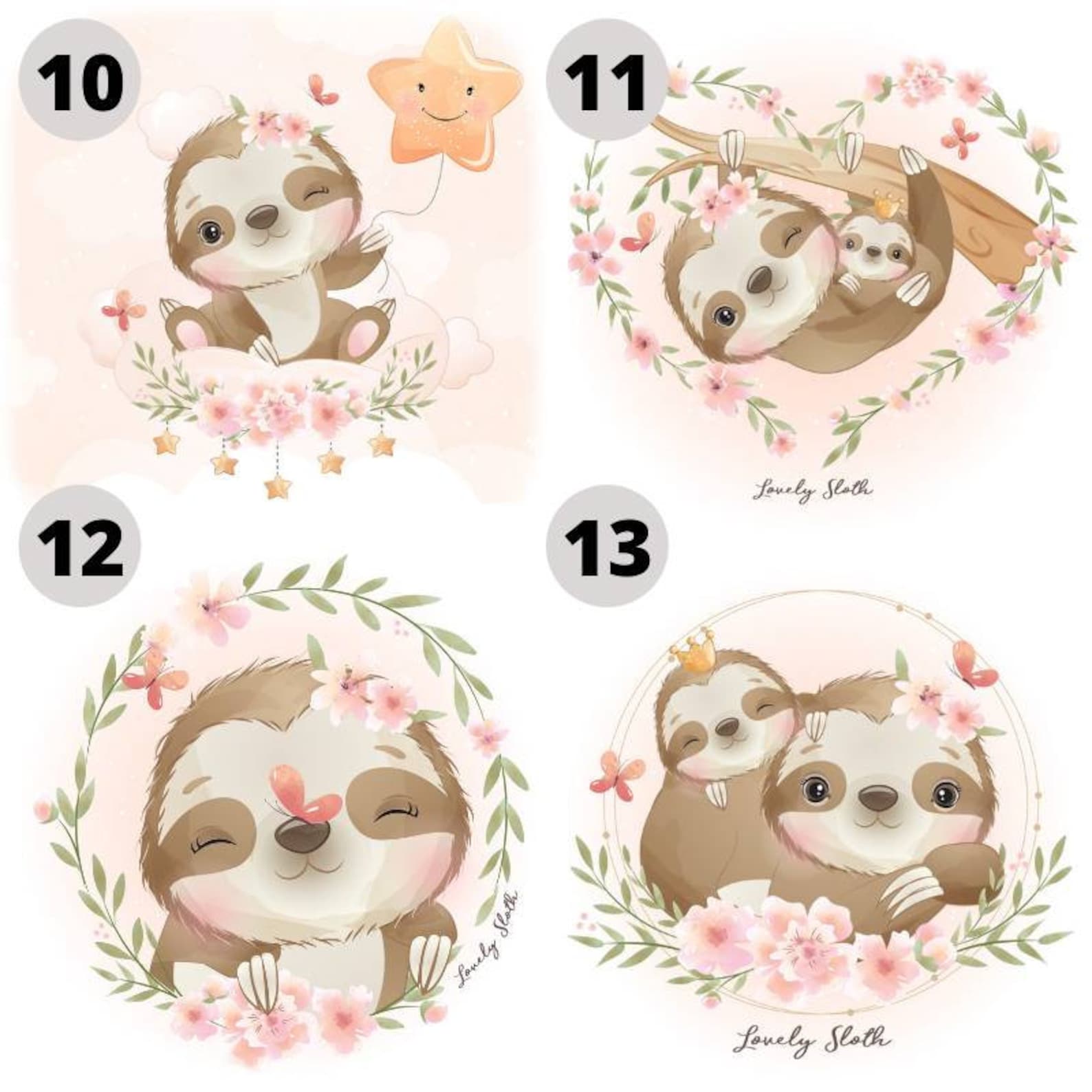 Sloth Baby Fabric Panel for Quilt, Sloth Pillow Case Fabric, Sloth ...