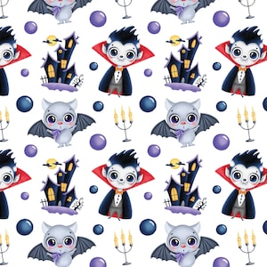 Halloween Stoff zum Quilten, Dracula Stoff fat Quarters Baumwolle,Fledermaus Stoff,Fledermaus Stoff zum Selbermachen,Halloween Deko