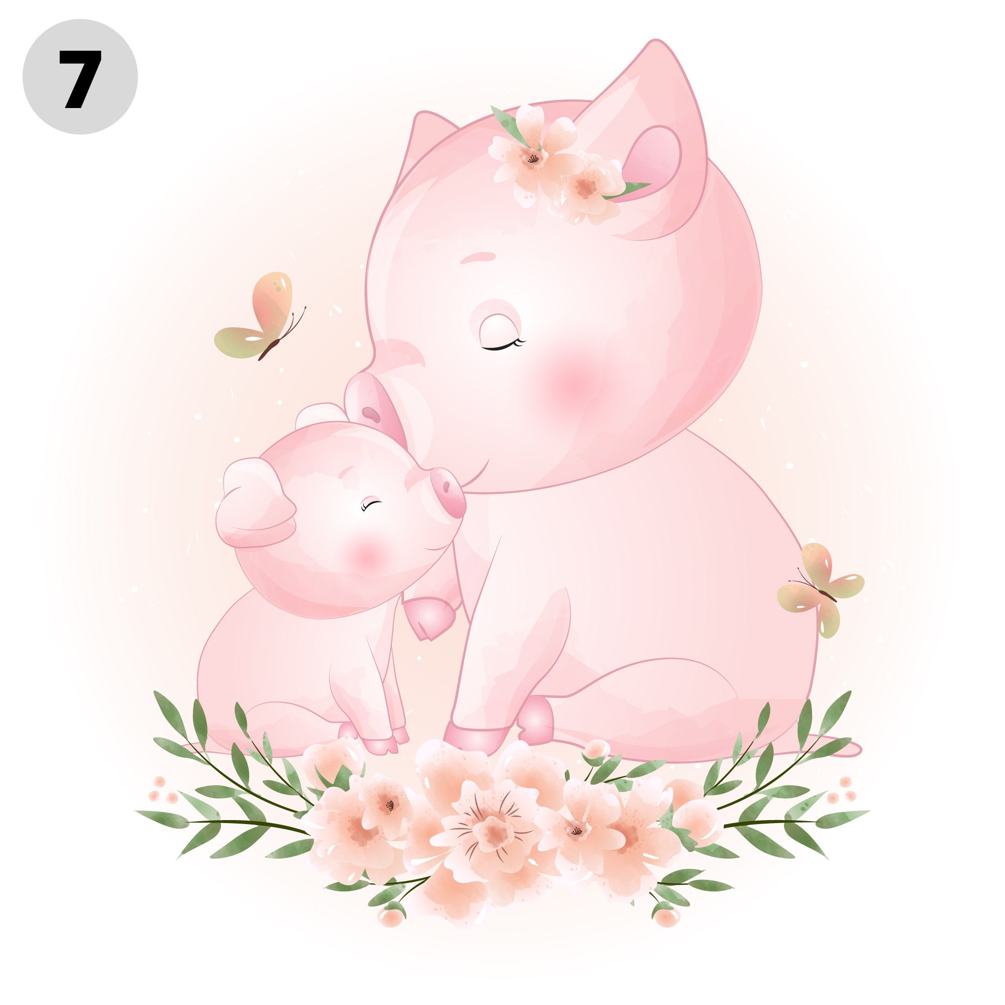 Pig fabric panel for baby quilts Cute pig decor Farm animal Etsy