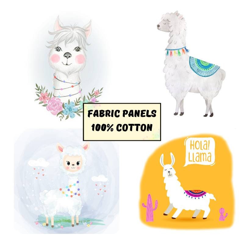 Llamas Fabric Panels for Quilting Cute Fabric Squares for Etsy