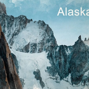 Alaska fabric panel for quilting, Quilt fabrics panels, Mountain fabric panel