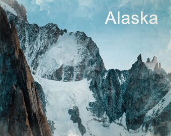 Panel de tela de Alaska para acolchado, Paneles de tela para acolchado, Panel de tela de montaña