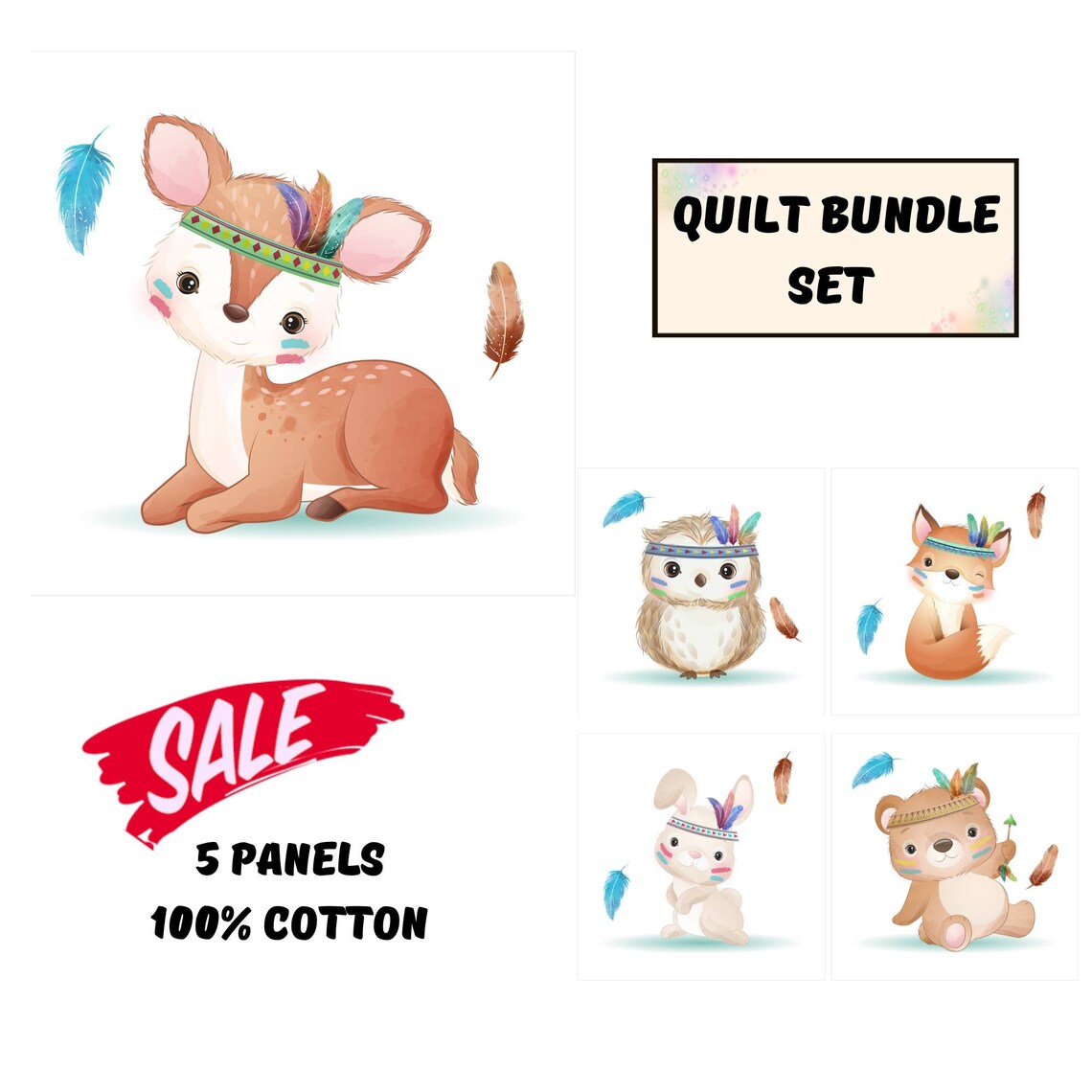 Boho Fabric Panels for Baby Quilts Baby Quilt Panel Cute Etsy