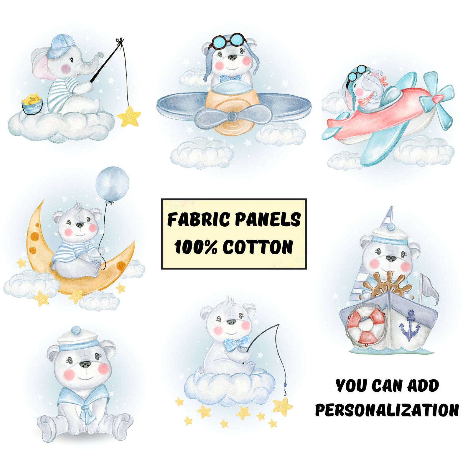 Baby boy fabric bundles Baby boy quilt fabric panels for Etsy