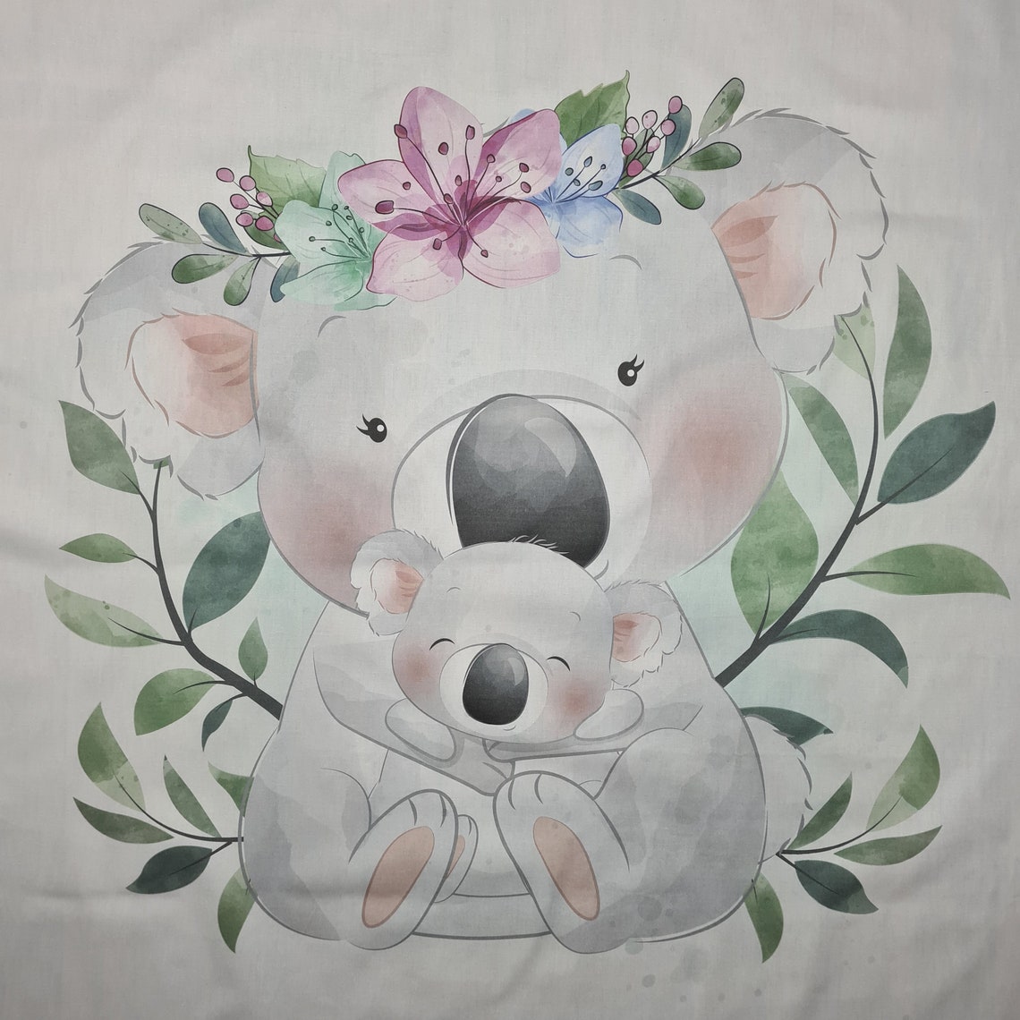 Baby Koala Quilt Panel Baby Koala Fabric Panels Cute Animal Etsy