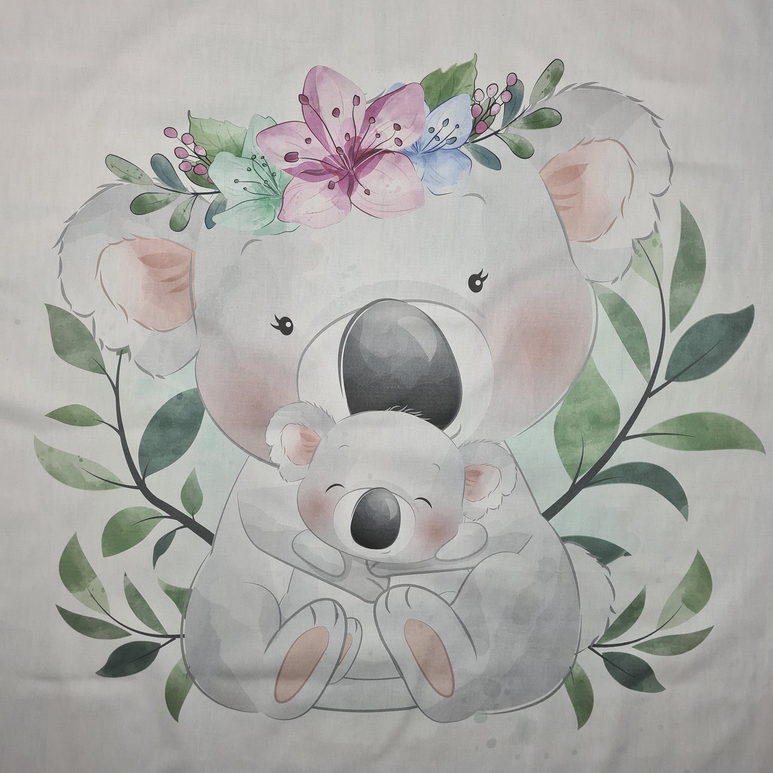 Baby Koala Quilt Panel Baby Koala Fabric Panels Cute Animal Etsy