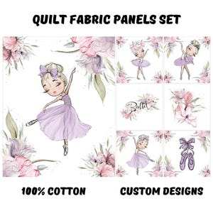 Ballerina fabric panel for baby quilts, Baby quilt panels fabric, Baby blanket fabric girl