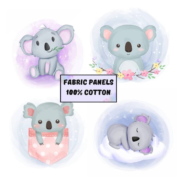 Cute Koala Bear Fabric Baby Fabric Squares for Quilting Baby 