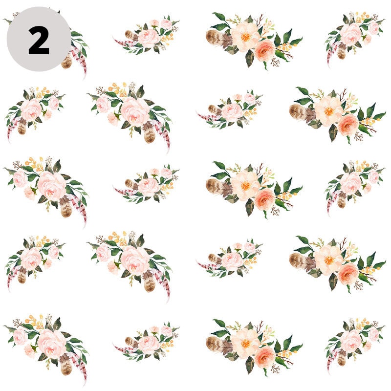 Boho Floral Fabric Panels for Quilting Custom Monogram Fabric Etsy