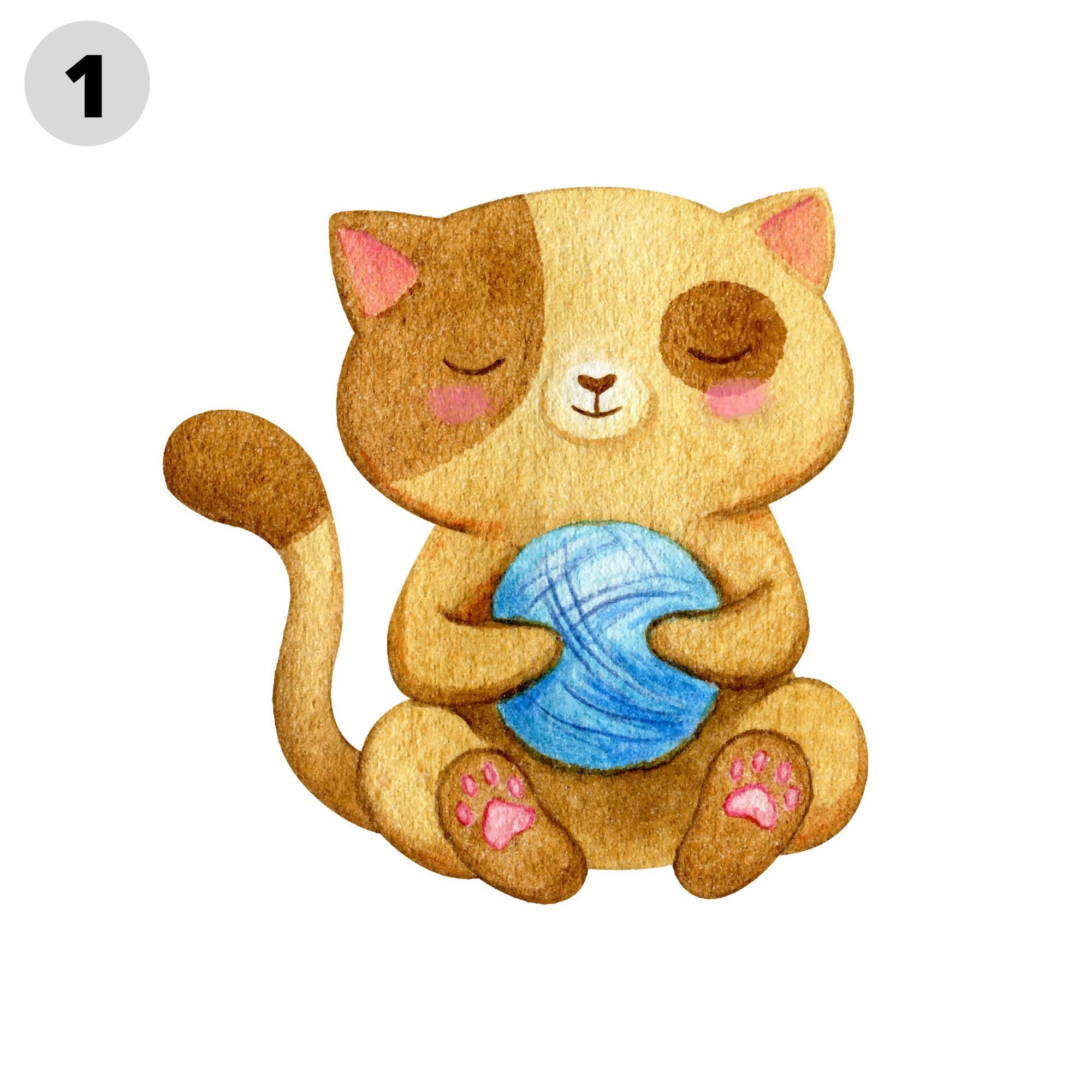 Colorful cat fabric panels for quilting Cute cat fabric Etsy