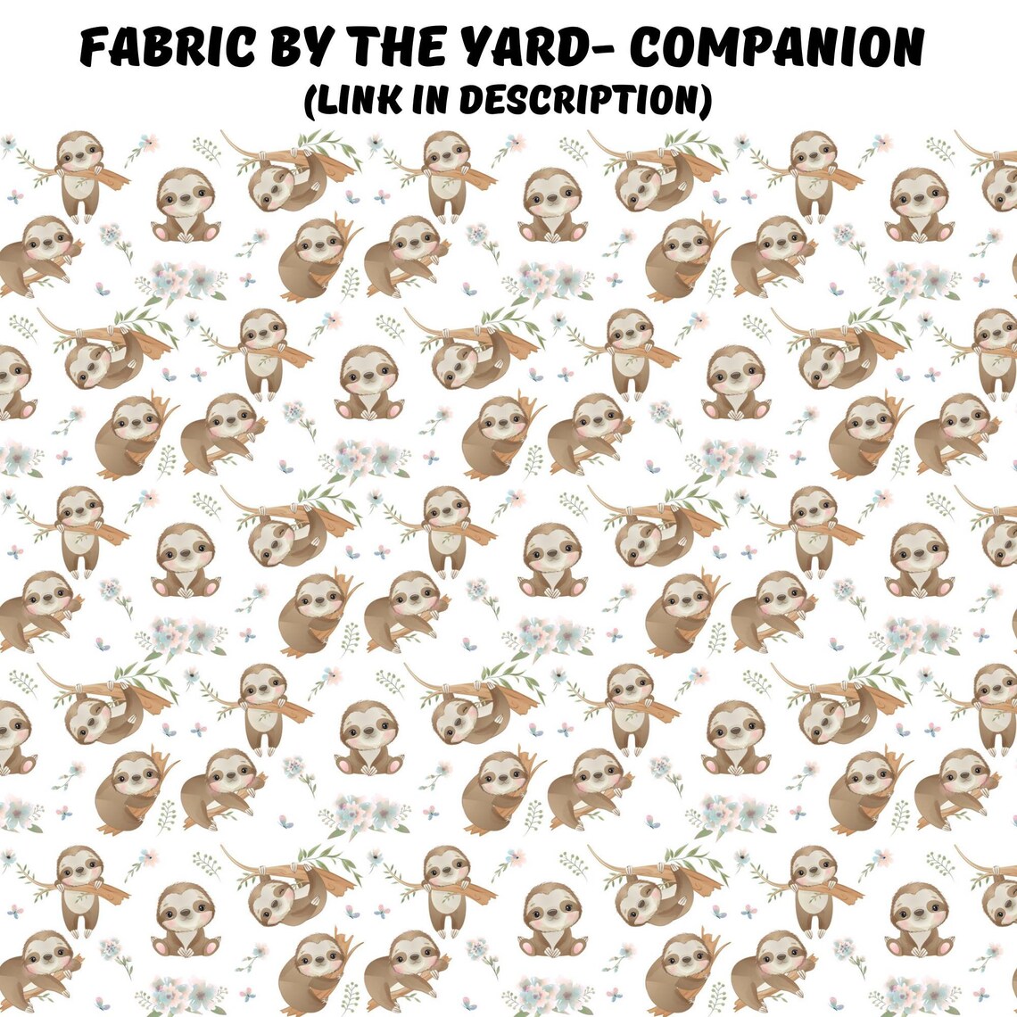 Sloth Baby Quilt Fabric Panels Sloth Fabric Bundle Sloth Etsy