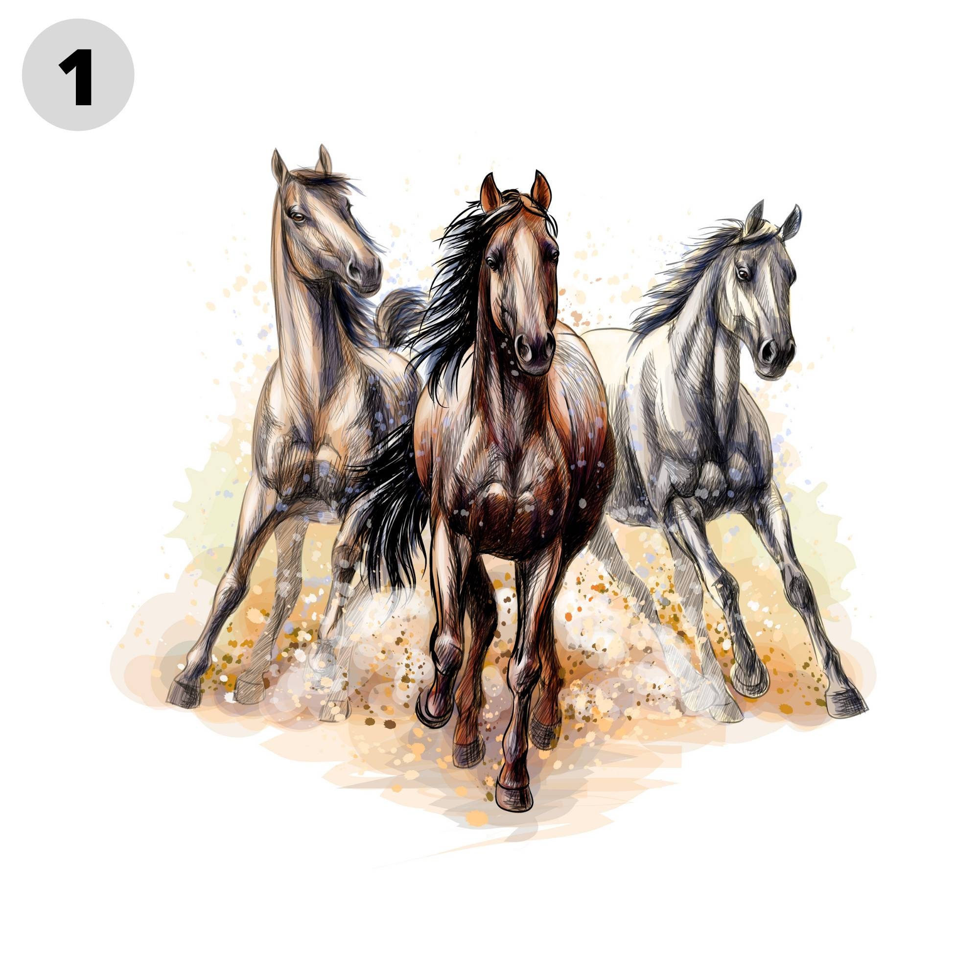 100 cotton horse fabric panels Horse print fabric fat Etsy