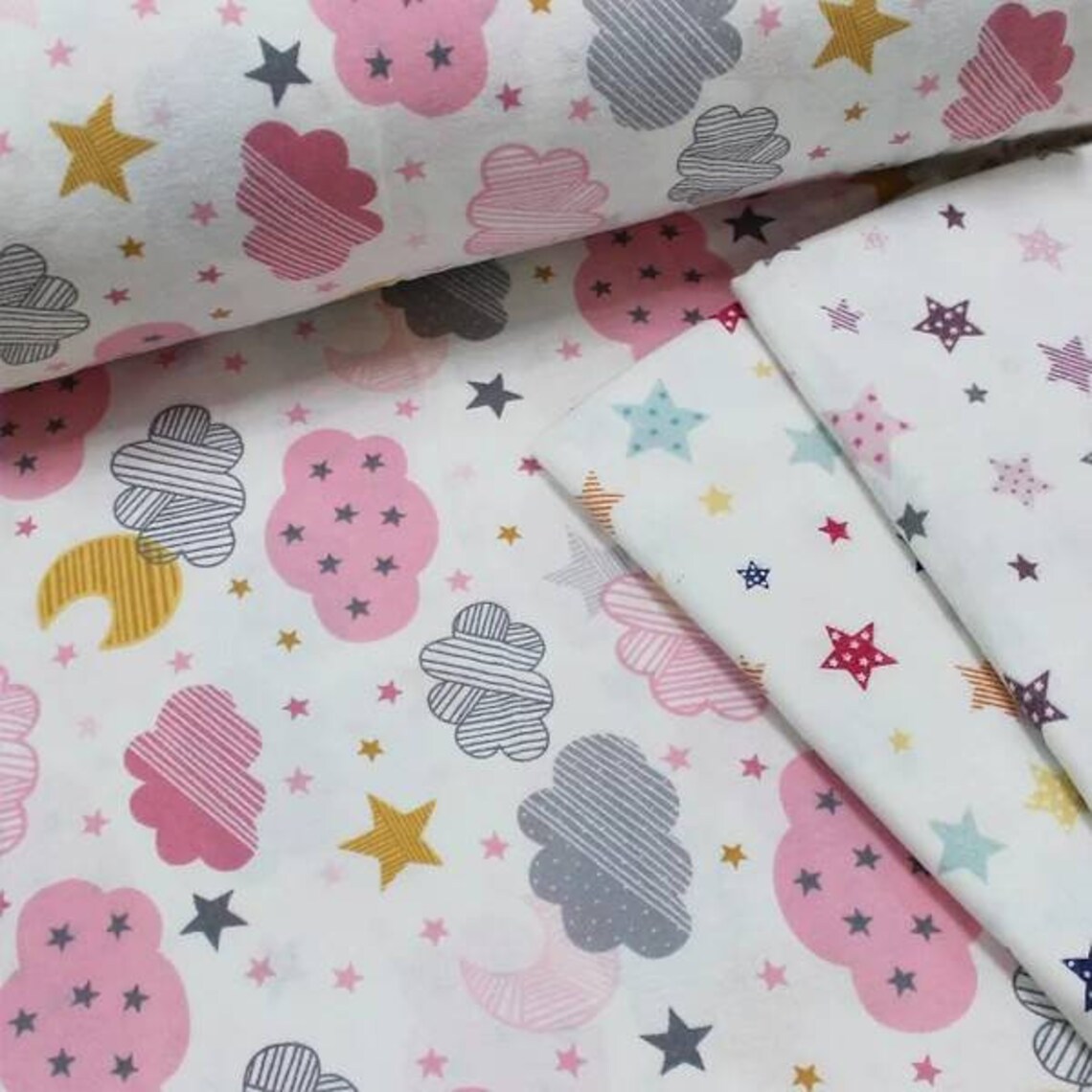 Baby flannel fabric by the yard Soft flannel cotton fabric Etsy