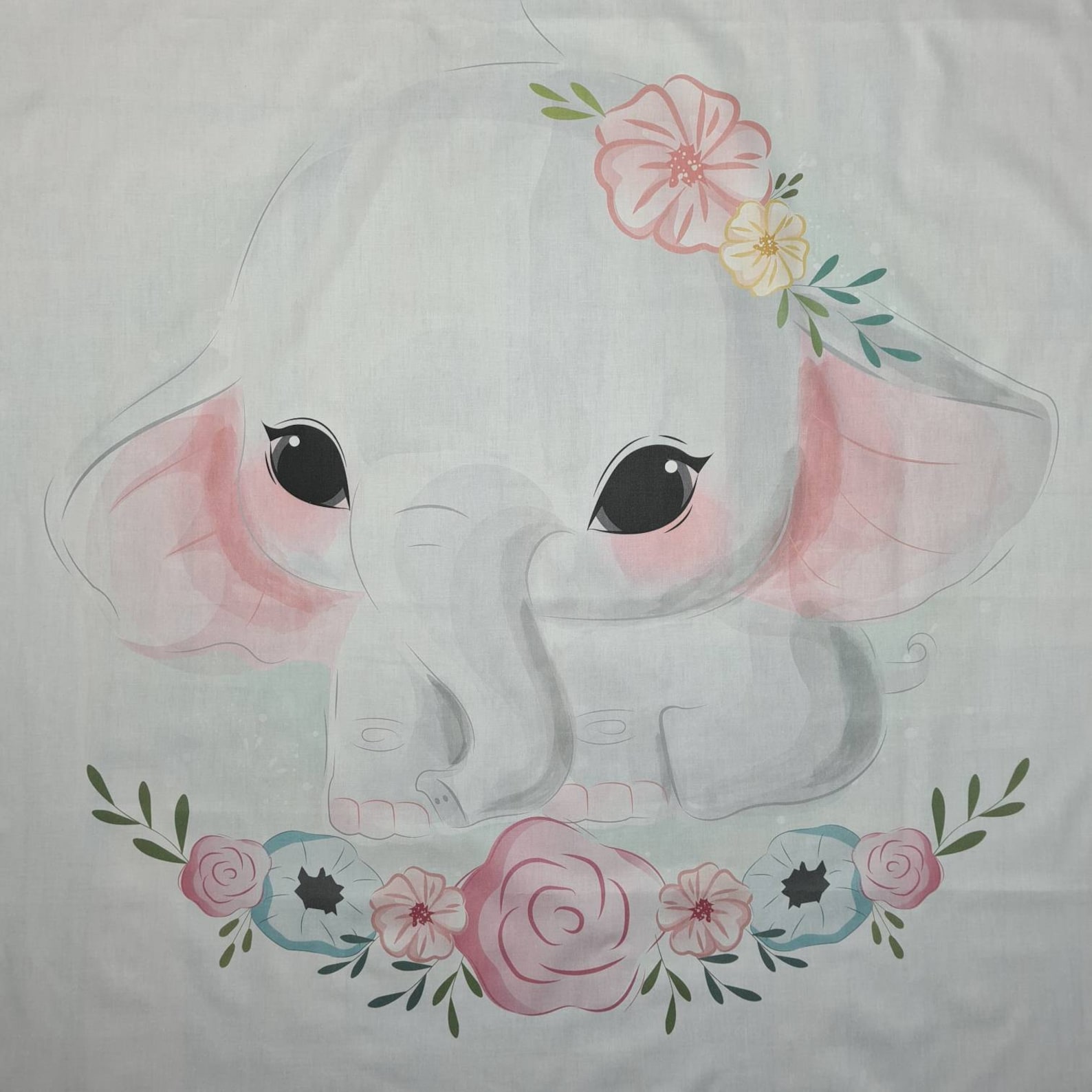 Baby Quilt Panel for Girl Blanket Elephant Fabric Panel Etsy
