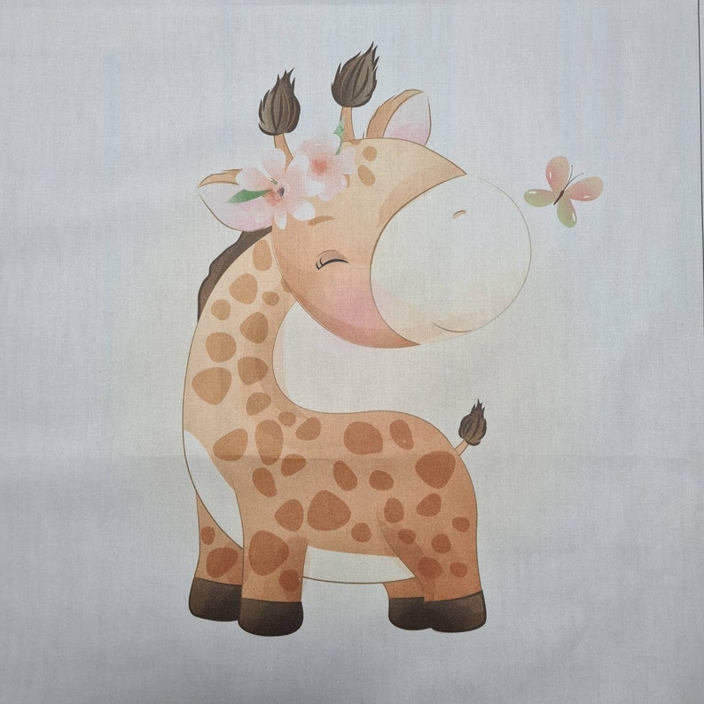 Giraffe Fabric Panels for Quilting Cute Animal Print Baby | Etsy