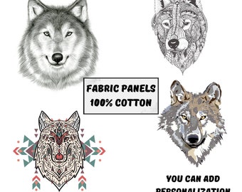 Panneaux de tissu de loup pour le quilting, tissu de couverture de loup, tissu imprimé d'animaux sauvages pour courtepointes