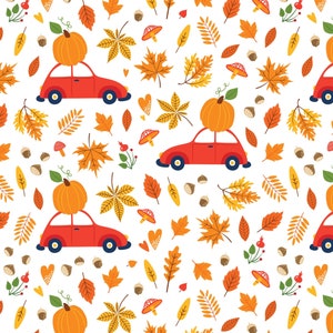 Autumn fabric by the yard, Fall fabric fat quarters, Pumpkin fabric patchwork