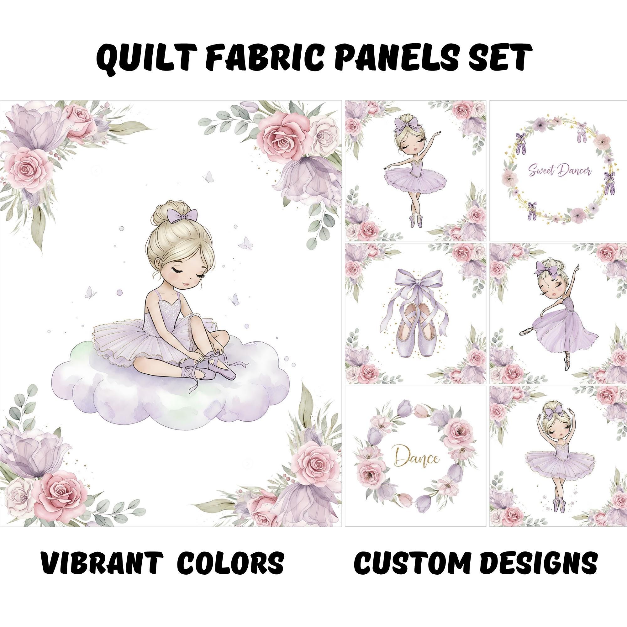 その他 Ocean Ballerina Fabric Panel for Baby Quilts, Baby Quilt Panels Fabric