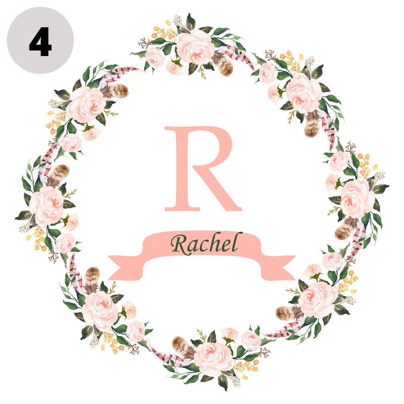 Boho Floral Fabric Panels for Quilting Custom Monogram Fabric Etsy