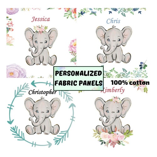 Baby Elephant Fabric Panel for Quilting Baby Quilt Panels Etsy