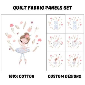 Ballerina fabric panel for baby quilts, Baby quilt panels fabric, Baby blanket fabric girl