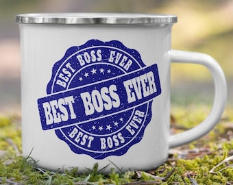 Best Boss Ever - Enamel Mug - Coffee Mug - Camping Mug - Handmade Mug - New Boss - Boss Gifts - Boss Lady - Boss Mug - Promotion Gifts