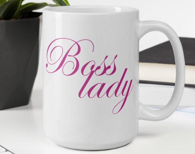 Boss Lady - White Glossy Mug - Ceramic Mug - Coffee Mug - Handmade Mug - Boss Babe - Boss Gift - Promotion - Graduation Gift - Girl Boss