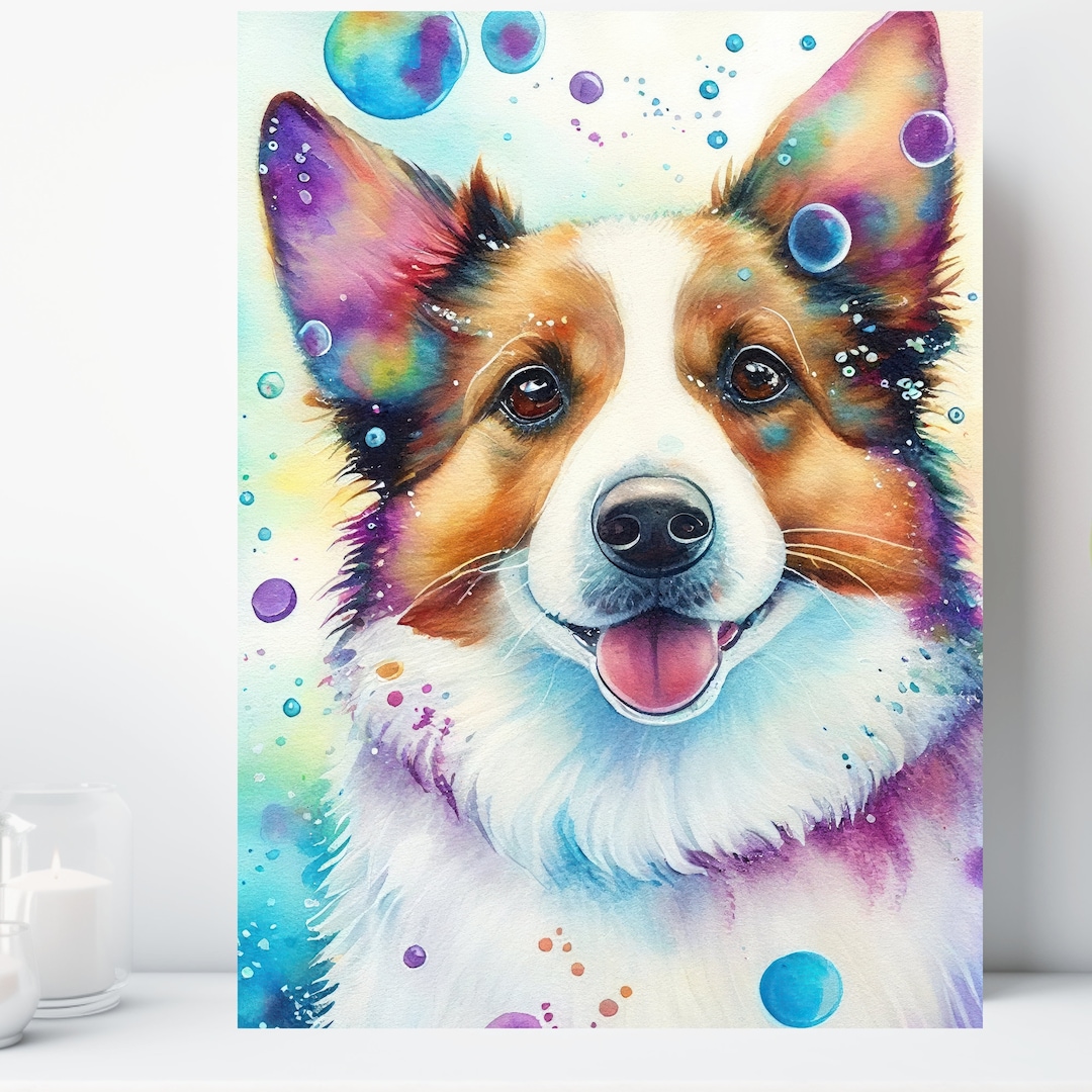 Aquarelle toile Wall Art, toile enveloppée, Art animalier mignon