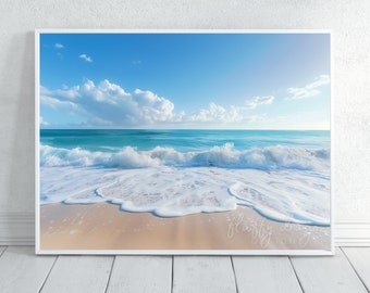 Sea Landscape Poster | Sea Landscape | Nautical Waves Print | Costal Wall Art