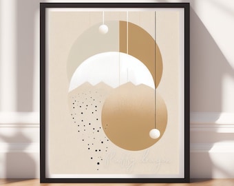 Bohemian Artwork Digital Download | Neutral Wall Art for Home Decor | Abstract Print for Stylish Interiors