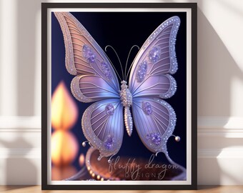 Butterfly Artwork - Colorful Fantasy Wall Art Digital Download - Vibrant Decor for Home & Office, Printable Art Print