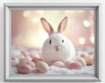 Easter Bunny Digital Download | Adorable Rabbit Printable Wall Art | Cute Baby Animal Instant Decor for Home