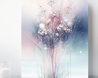 Baby's Breath Canvas Wall Art, Wrapped Canvas, Flower Art, Ready to Hang