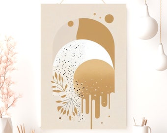 Boho Abstract Poster, Matte Vertical Posters, Minimalist Wall Art, Earth Tones Print