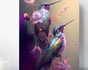 Hummingbird Canvas Print, Wrapped Canvas, Bird Wall Art, Ready to Hang