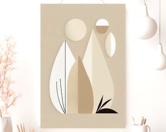 Boho Abstract Poster, Matte Vertical Poster, Minimalist Wall Art, Earth Tones Print