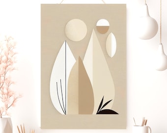 Boho Abstract Poster, Matte Vertical Posters, Minimalist Wall Art, Earth Tones Print