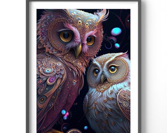 Mystic Owl Poster, Matte Vertical Posters, Animal Wall Art, Owl Lover Print