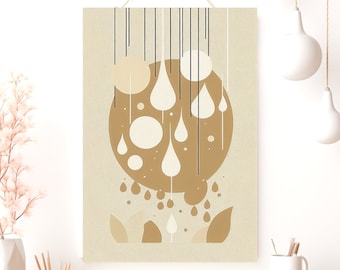 Boho Abstract Poster, Matte Vertical Posters, Minimalist Wall Art, Earth Tones Print