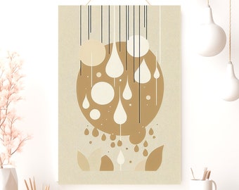 Boho Abstract Poster, Matte Vertical Posters, Minimalist Wall Art, Earth Tones Print