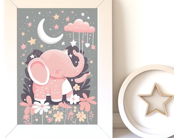 Baby Elephant Print | Nursery Wall Art | Instant Download for Kids Room Decor & Baby Shower Gifts
