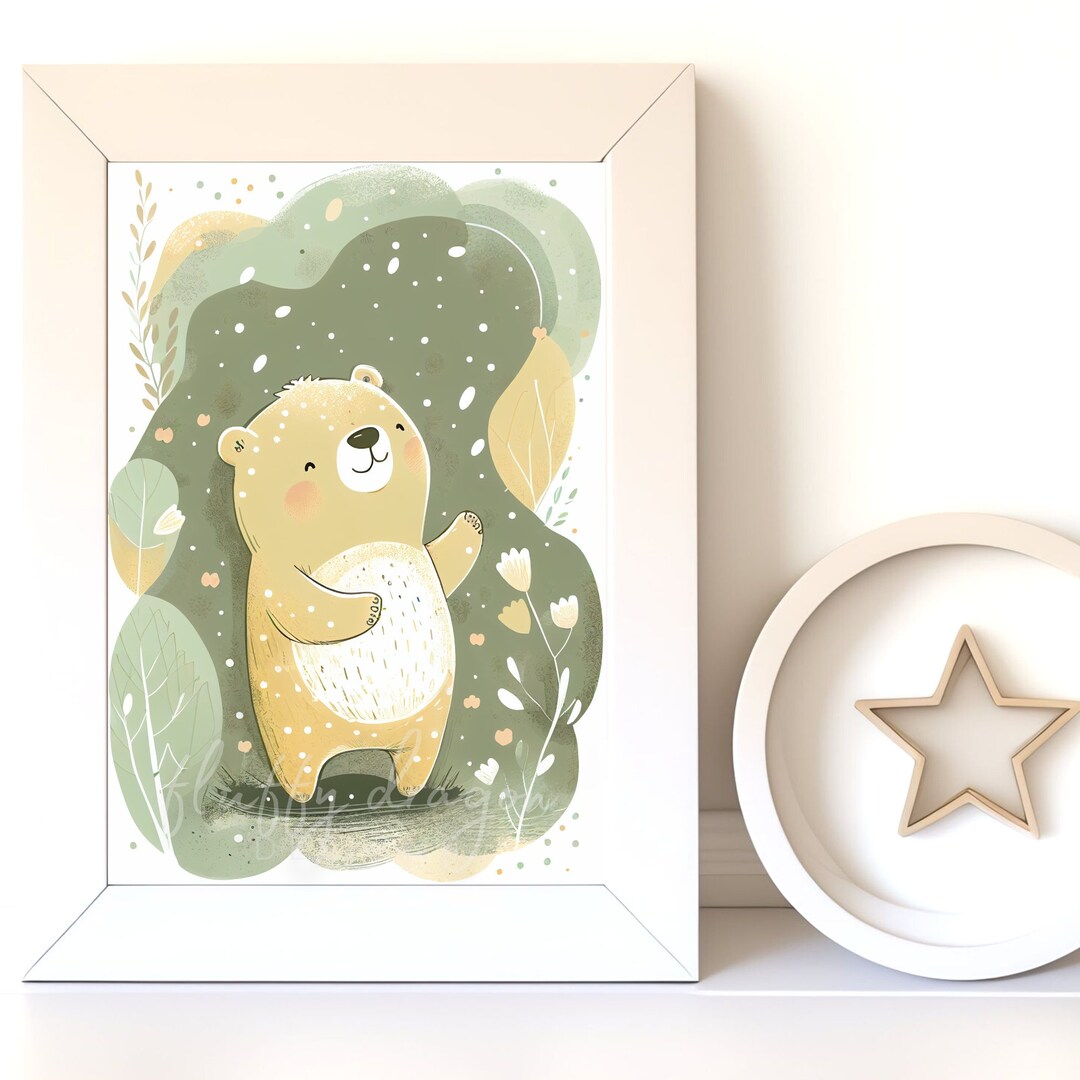 Digital Download Baby Bear V20 Printable Art Digital Print Wall Art Art ...