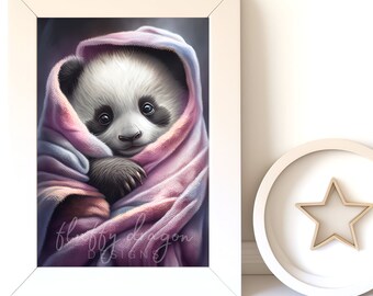 Digital Download |  Baby Panda v11 | Printable Art | Digital Prints Wall Art | Art Print | Digital Painting | AI Art Prints | Watercolor Art
