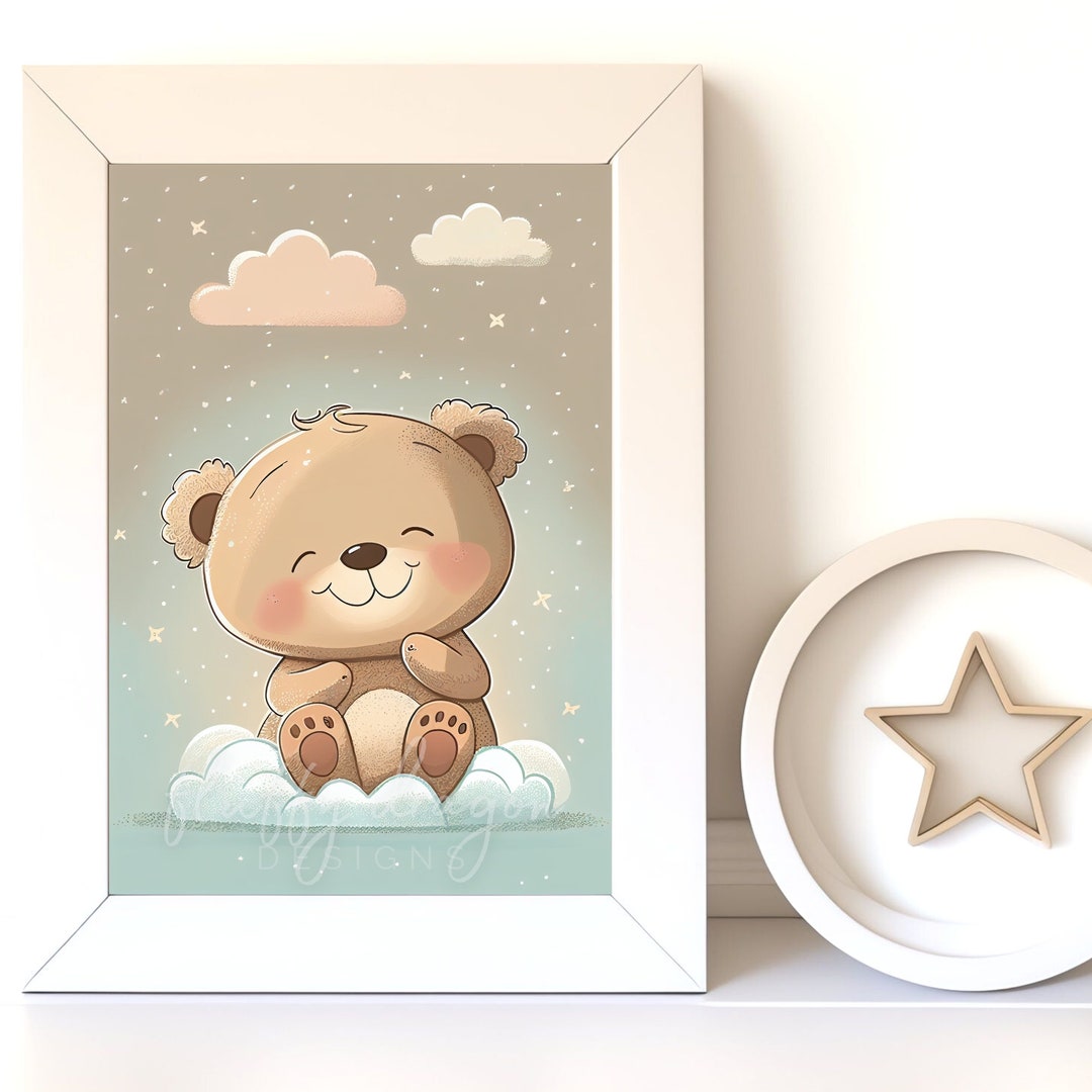 Digital Download Baby Bear Art | Nursery Wall Art for Kids | Cute ...