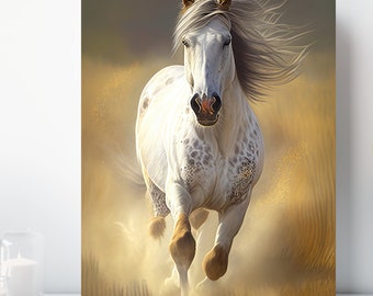 Wild Horse Canvas Wall Art, Wrapped Canvas, Equestrian Art, Ready to Hang